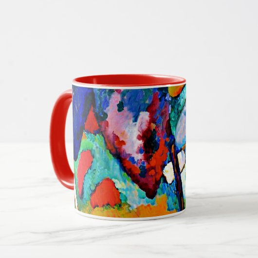 Kandinsky - Der Wasserfall, berühmtes Gemälde, Tasse (Vorderseite Links)