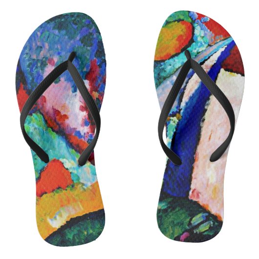Kandinsky - Der Wasserfall, bunte Kunstwerke, Badesandalen (Fußbett)
