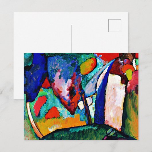 Kandinsky - Der Wasserfall, bunte Kunstwerke, Postkarte (Vorne/Hinten)