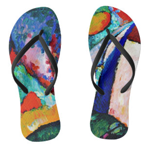 Kandinsky - Der Wasserfall, farbenfrohes Kunstwerk Badesandalen