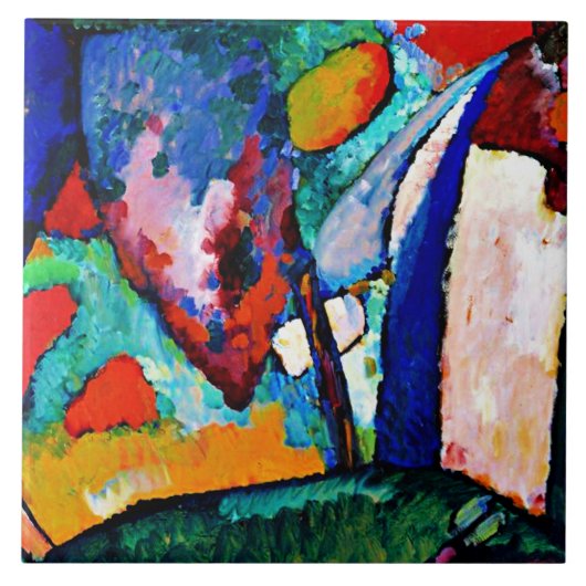 Kandinsky - Der Wasserfall Fliese (Vorderseite)
