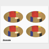 Kandinsky Dreizehn Rechtecke Abstrakte Malerei Ovaler Aufkleber (Blatt)