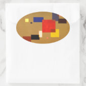 Kandinsky Dreizehn Rechtecke Abstrakte Malerei Ovaler Aufkleber (Tasche)