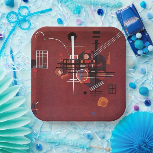 Kandinsky - Dull Red Pappteller (Party)
