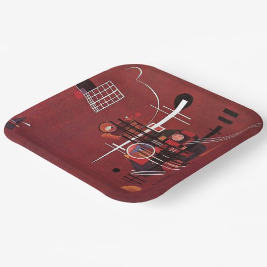 Kandinsky - Dull Red Pappteller (Gewinkelt)