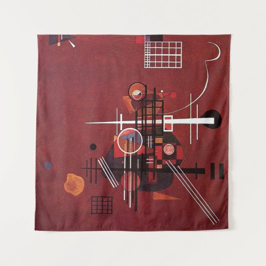 Kandinsky - Dull Red Wandteppich (Vorderseite (Horizontal))