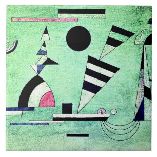 Kandinsky - Eingetaucht in Grün, beliebtes Kunstwe Fliese