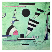 Kandinsky - Eingetaucht in grüne, beliebte Kunstwe Fliese (Vorderseite)