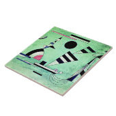 Kandinsky - Eingetaucht in grüne, beliebte Kunstwe Fliese (Seite)