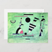Kandinsky - Eingetaucht in grüne, beliebte Kunstwe Postkarte (Vorne/Hinten)