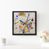 Kandinsky - empfindliche Spannungen, Quadratische Wanduhr (Zuhause)