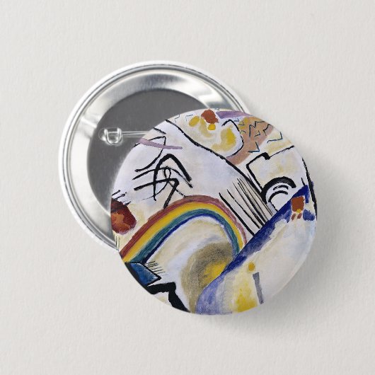 Kandinsky Expressionist Abstrakt Painting Cossack Button (Vorne & Hinten)