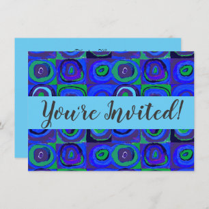 Kandinsky Farbforschung Quadrate Blue Squares Einladung