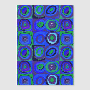 Kandinsky Farbforschung Quadrate Blue Squares Magnetkarte