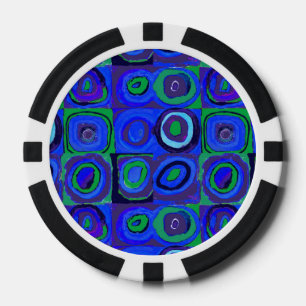 Kandinsky Farbforschung Quadrate Blue Squares Pokerchips