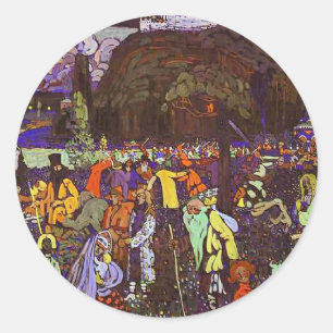 Kandinsky - Farbiges Leben, Runder Aufkleber