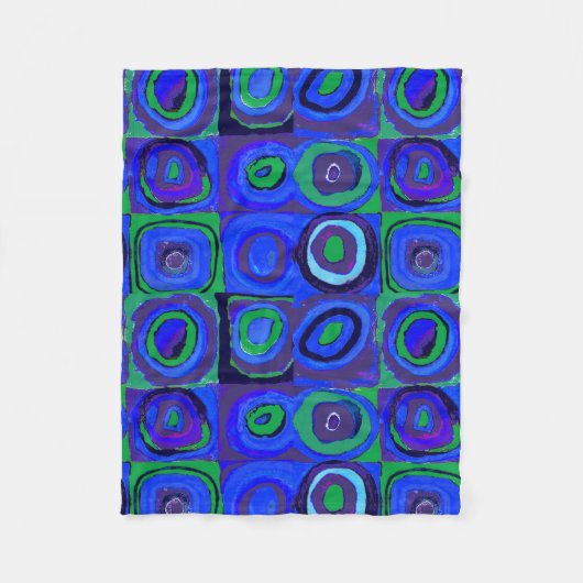 Kandinsky Farbstudie Blaue Quadrate Kreis Fleecedecke (Vorderseite)