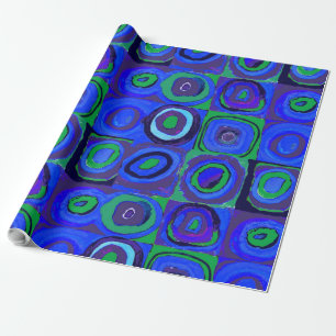 Kandinsky Farbstudie Blaue Quadrate Kreis  Geschenkpapier