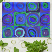 Kandinsky Farbstudie Blaue Quadrate Kreis Geschirrtuch (Gefaltet)