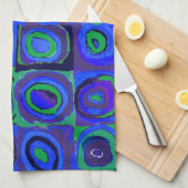 Kandinsky Farbstudie Blaue Quadrate Kreis Geschirrtuch (Viertel Falte)