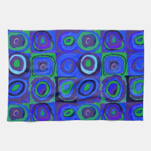 Kandinsky Farbstudie Blaue Quadrate Kreis  Geschirrtuch