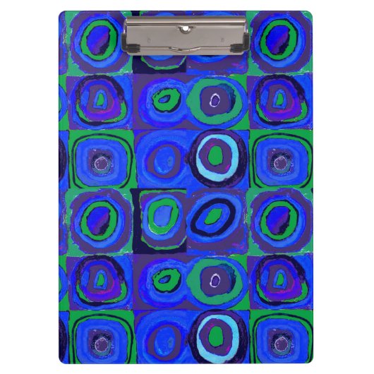 Kandinsky Farbstudie Blaue Quadrate Kreis Klemmbrett (Vorderseite)
