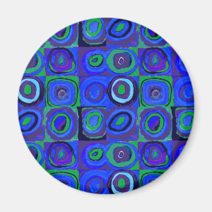 Kandinsky Farbstudie Blaue Quadrate Kreis Magnet