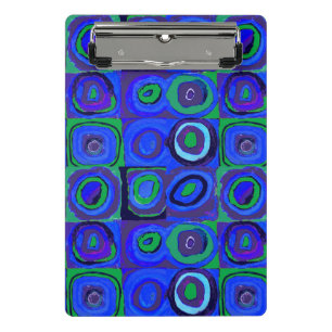 Kandinsky Farbstudie Blaue Quadrate Kreis Mini Klemmbrett