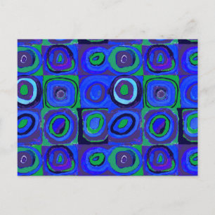Kandinsky Farbstudie Blaue Quadrate Kreis  Postkarte