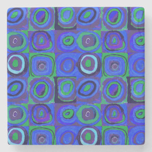 Kandinsky Farbstudie Blaue Quadrate Kreis Steinuntersetzer