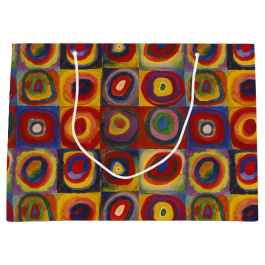 Kandinsky Farbstudie Quadrate Farbige Quadrate Große Geschenktüte (Vorderseite)