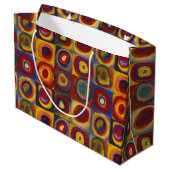 Kandinsky Farbstudie Quadrate Farbige Quadrate Große Geschenktüte (Rückseite Schrägansicht)