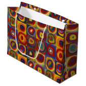 Kandinsky Farbstudie Quadrate Farbige Quadrate Große Geschenktüte (Vorderseite Schrägansicht)