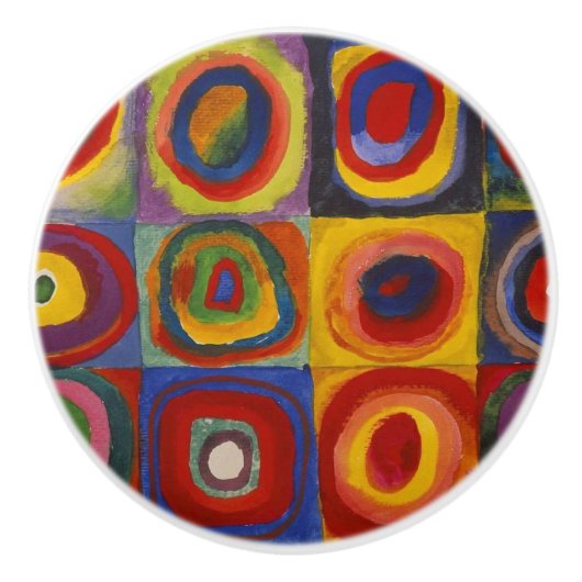 Kandinsky Farbstudie Quadrate Farbige Quadrate Keramikknauf (Vorderseite)