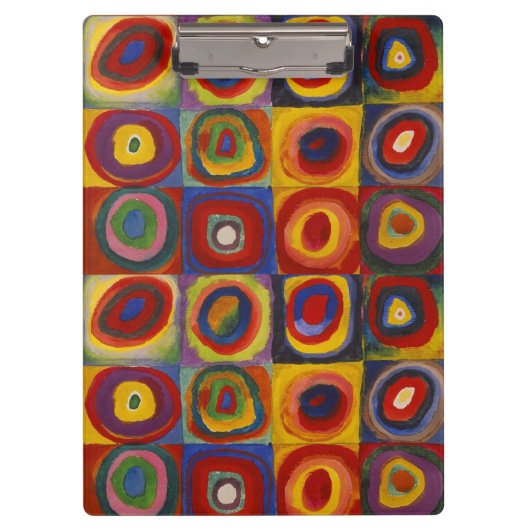 Kandinsky Farbstudie Quadrate Farbige Quadrate Klemmbrett (Vorderseite)
