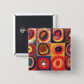 Kandinsky Farbstudie Quadrate Kreise Kunst Button (Vorne & Hinten)