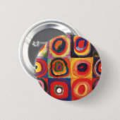 Kandinsky Farbstudie Quadrate Quadrate Kreise Kuns Button (Vorne & Hinten)