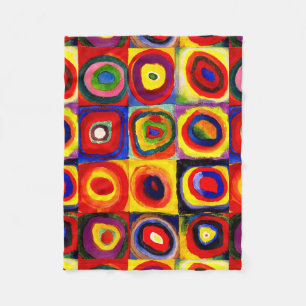 Kandinsky Farbstudie Quadrate Quadrate Kreise Kuns Fleecedecke