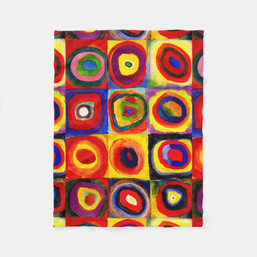 Kandinsky Farbstudie Quadrate Quadrate Kreise Kuns Fleecedecke (Vorderseite)