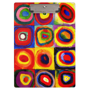 Kandinsky Farbstudie Quadrate Quadrate Kreise Kuns Klemmbrett