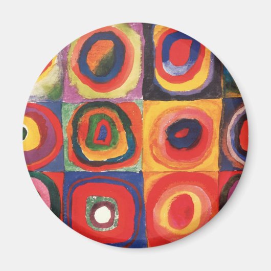Kandinsky Farbstudie Quadrate Quadrate Kreise Kuns Magnet (Vorne)