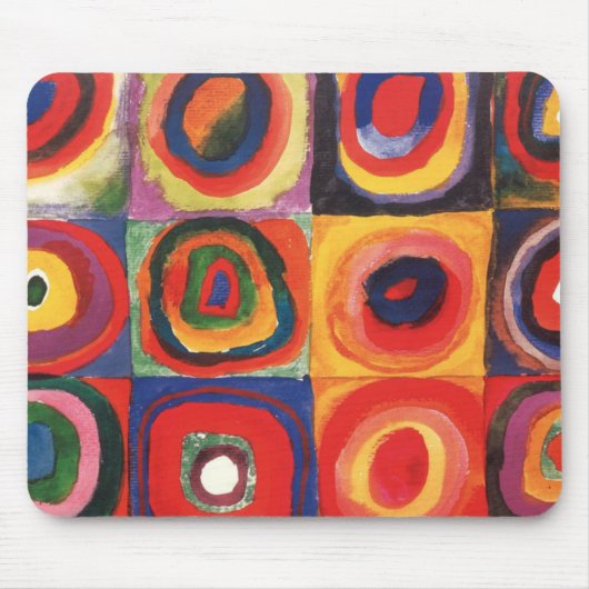 Kandinsky Farbstudie Quadrate Quadrate Kreise Kuns Mousepad (Vorne)