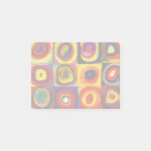 Kandinsky Farbstudie Quadrate Quadrate Kreise Kuns Post-it Klebezettel (Vorderseite)