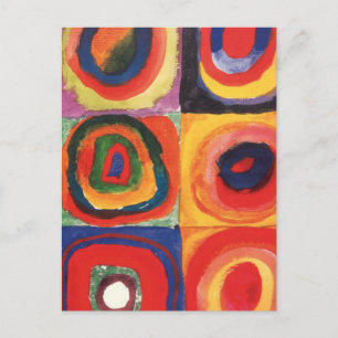 Kandinsky Farbstudie Quadrate Quadrate Kreise Kuns Postkarte