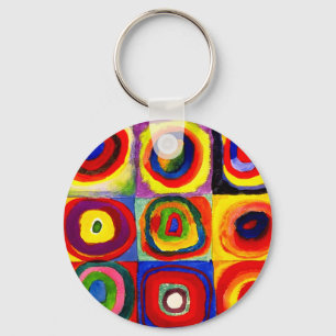Kandinsky Farbstudie Quadrate Quadrate Kreise Kuns Schlüsselanhänger
