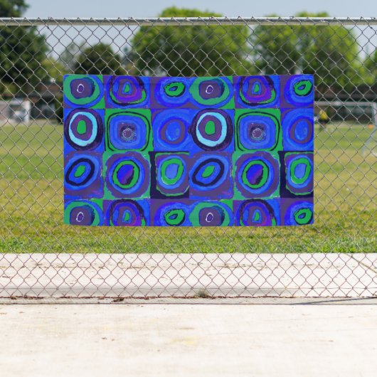 Kandinsky Farbstudien Blue Quadrate Square Circle Banner (Insitu)