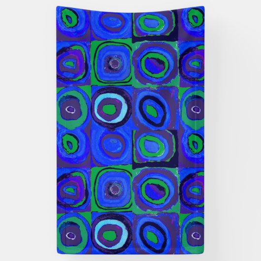 Kandinsky Farbstudien Blue Quadrate Square Circle Banner (Vertikal)