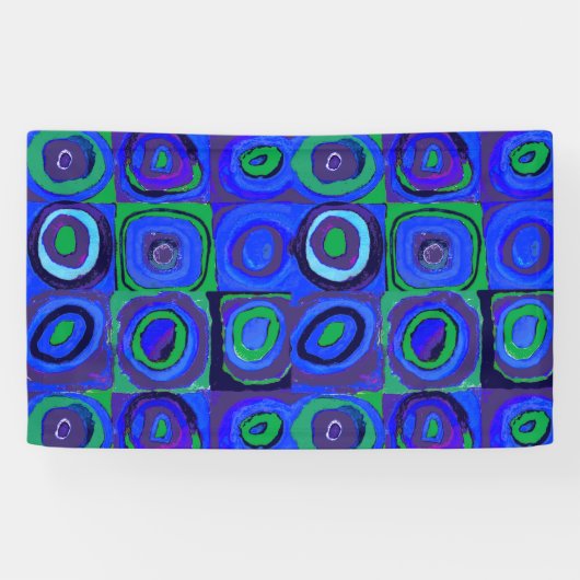 Kandinsky Farbstudien Blue Quadrate Square Circle Banner (Horizontal)