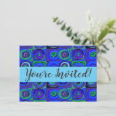 Kandinsky Farbstudien Blue Quadrate Square Circle Einladung (Stehend Vorderseite)