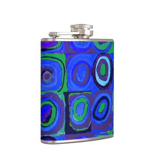 Kandinsky Farbstudien Blue Quadrate Square Circle Flachmann (Rechts)